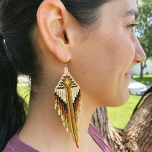 Handmade Seed Bead Earrings - Desert Duster